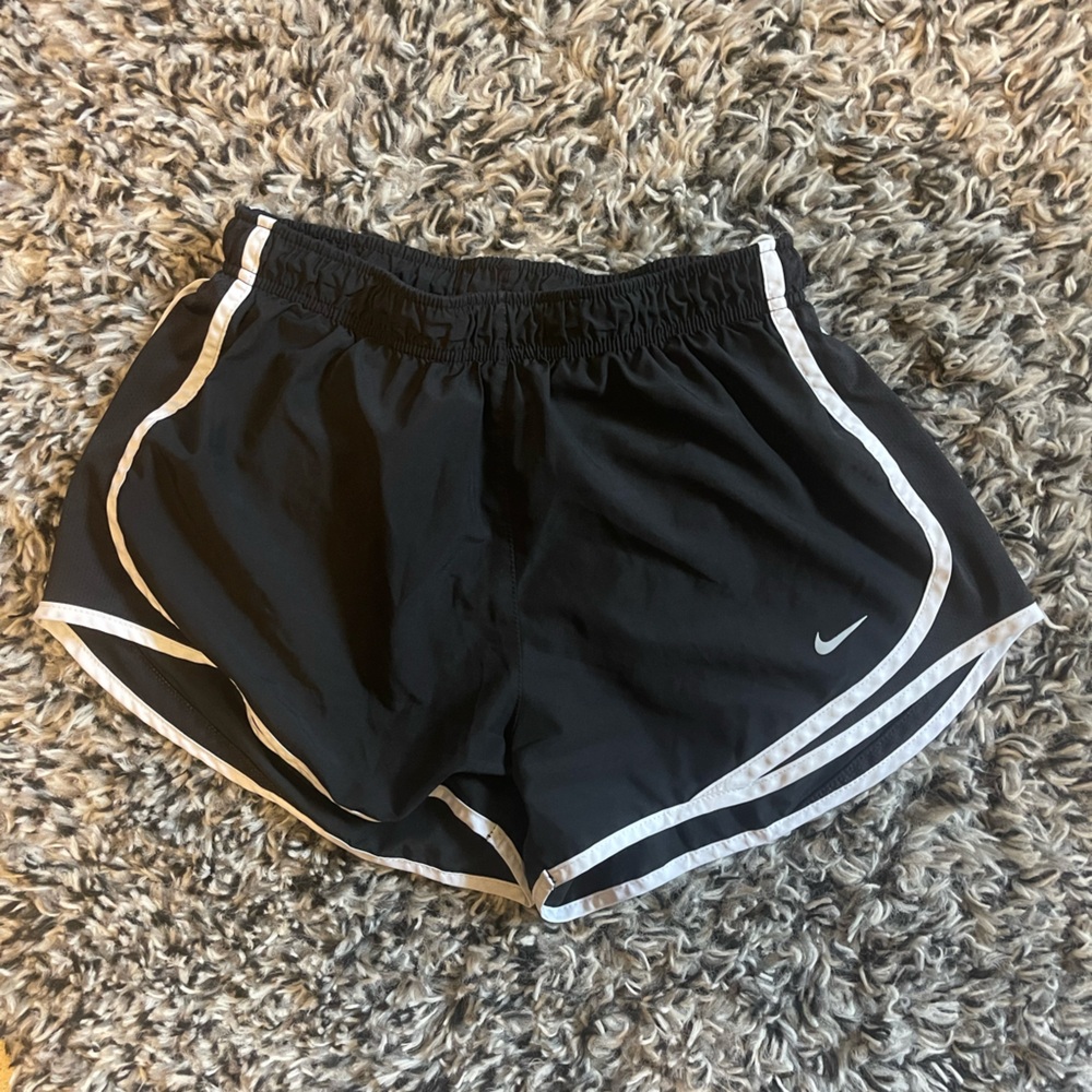 Nike Women's Black and White Athletic Shorts